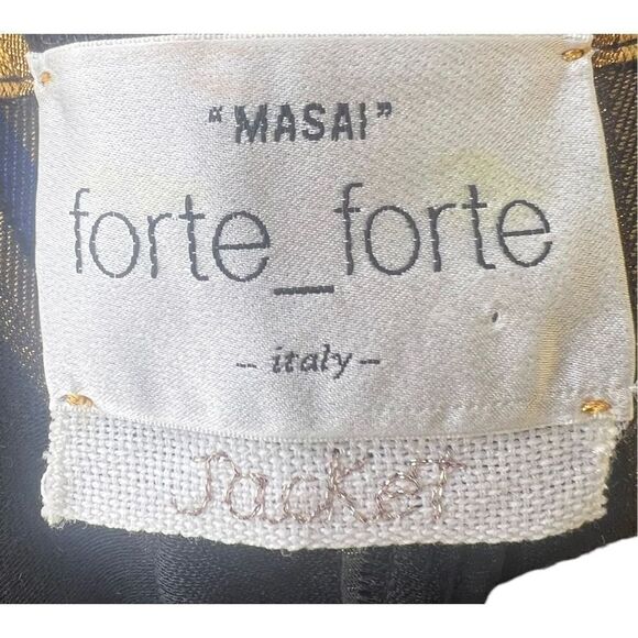 Forte Forte Masai Made in Italy Striped Metallic Single-Button Jacket Size 0 - Picture 9 of 10